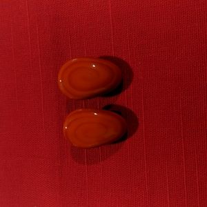 Red with swirl stone Japan earrings